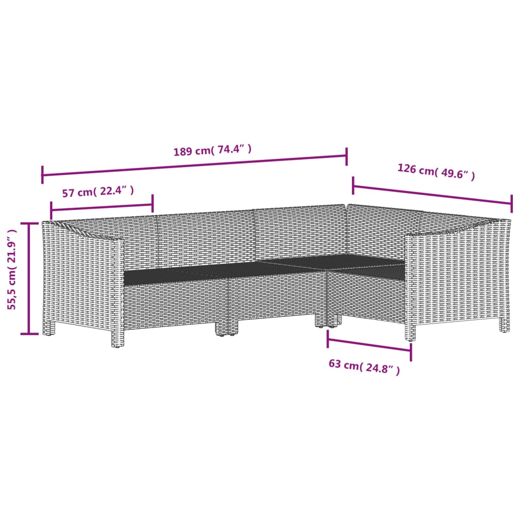 vidaXL Set de muebles de jardín 8 pzas y cojines ratán sintético gris