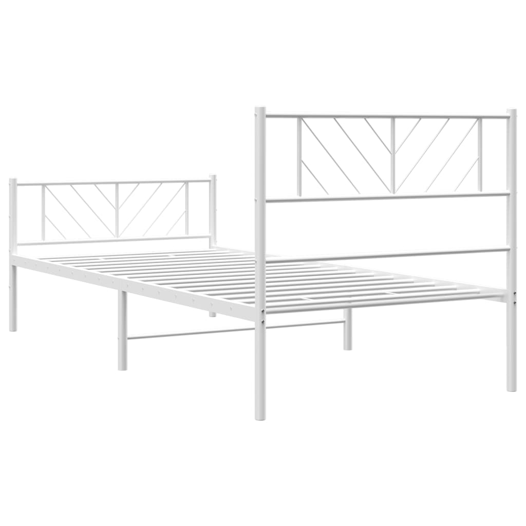 vidaXL Estructura cama sin colchón con estribo metal blanco 107x203 cm