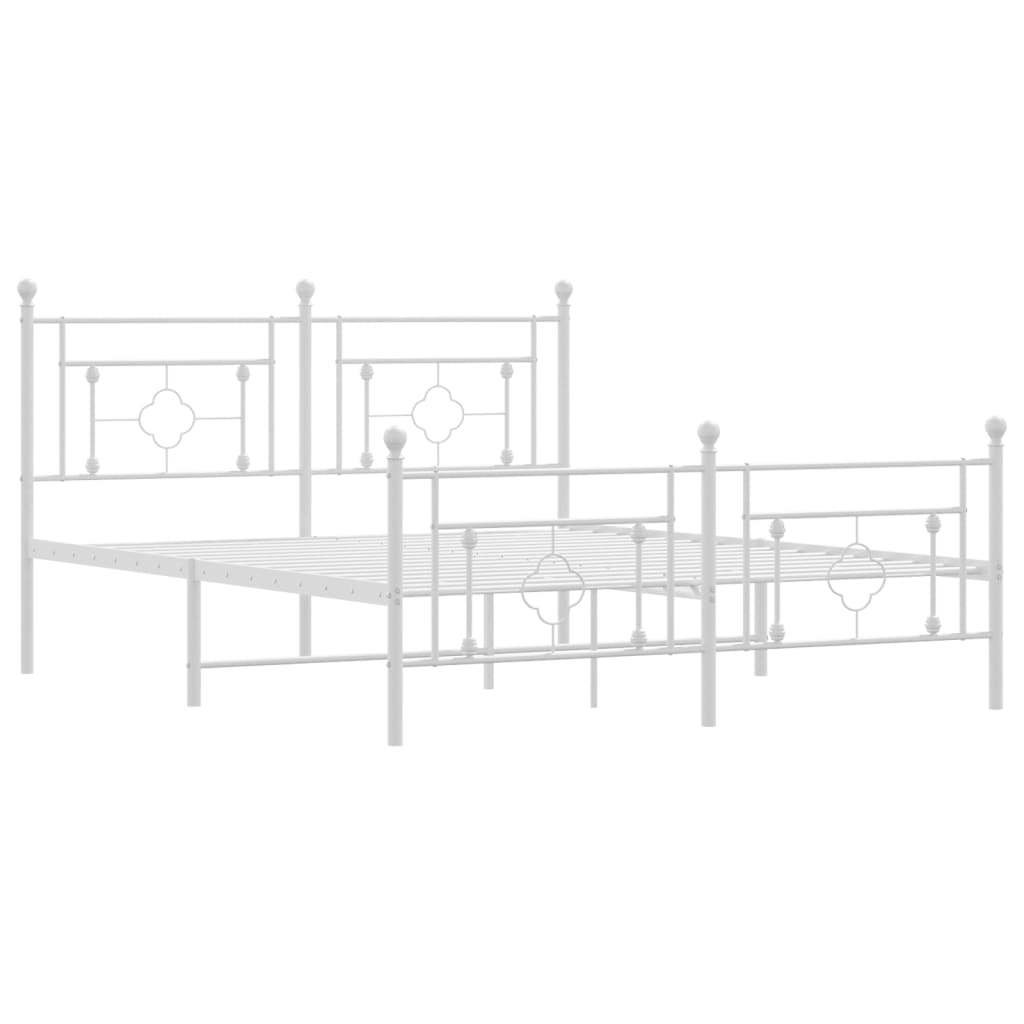 vidaXL Estructura cama sin colchón con estribo metal blanco 150x200 cm