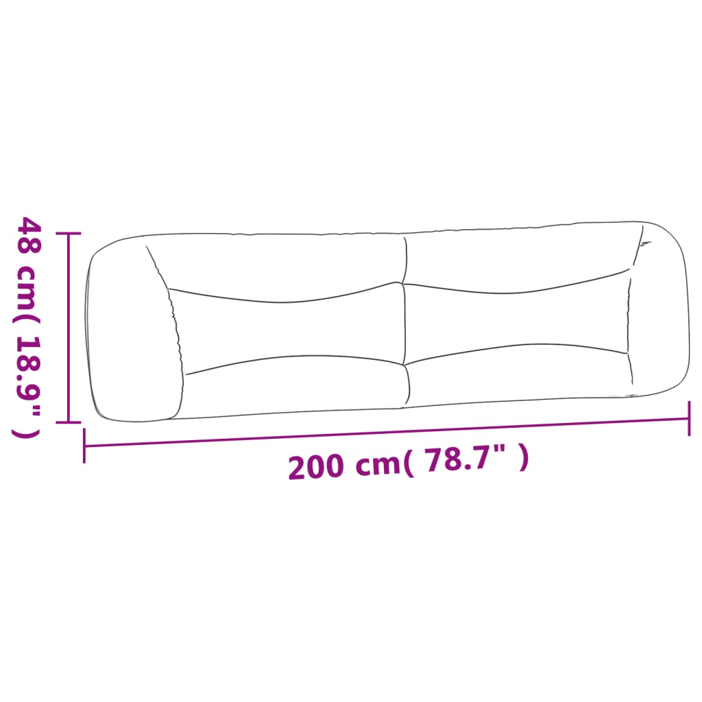 vidaXL Cabecero de cama acolchado cuero sintético negro 200 cm