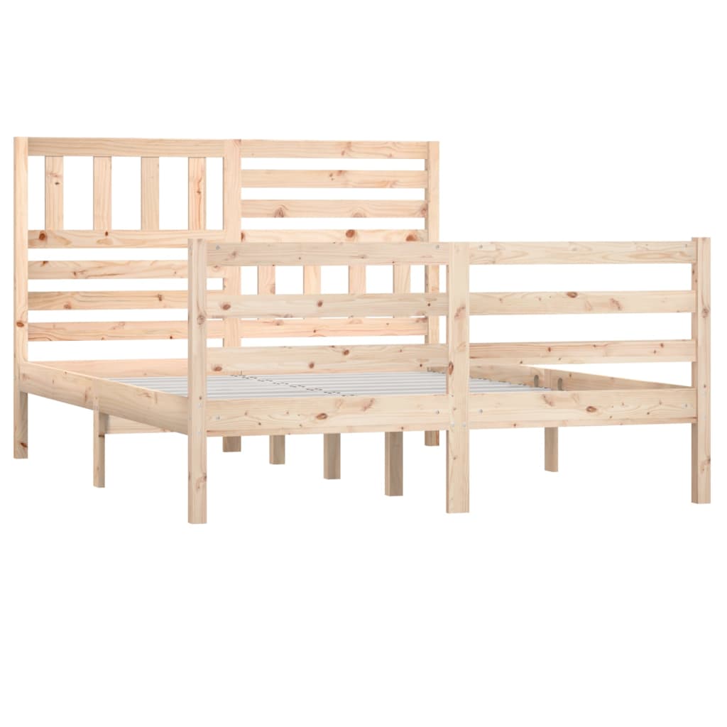 vidaXL Estructura cama doble pequeña madera maciza 135x190 cm