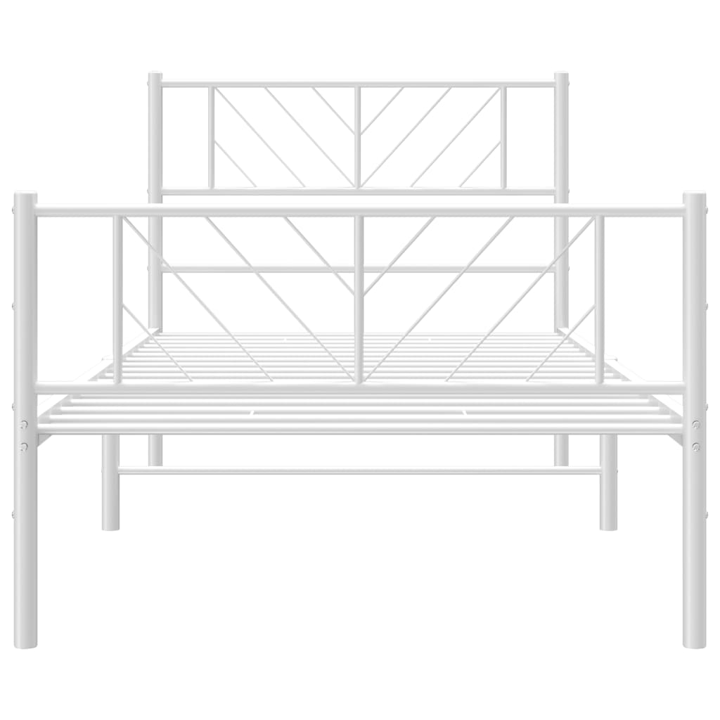 vidaXL Estructura cama sin colchón con estribo metal blanco 100x190 cm