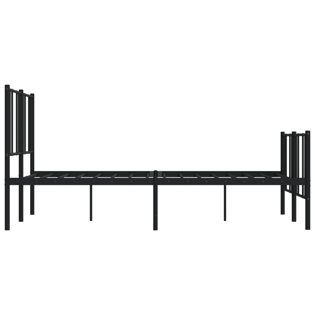 vidaXL Estructura cama sin colchón con estribo metal negro 120x200 cm