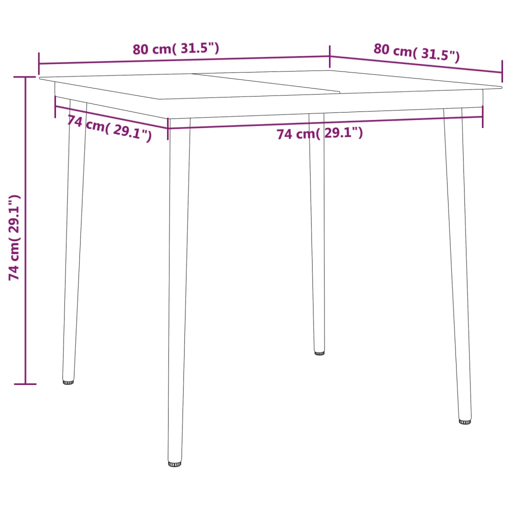 vidaXL Juego de comedor para jardín 5 piezas negro