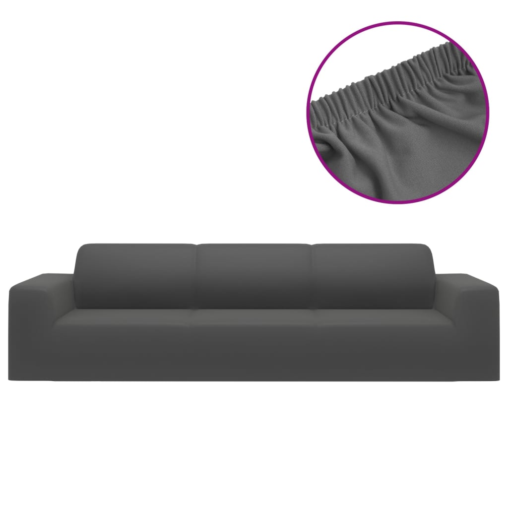 vidaXL Funda elástica de sillón de 4 plazas poliéster jersey antracita