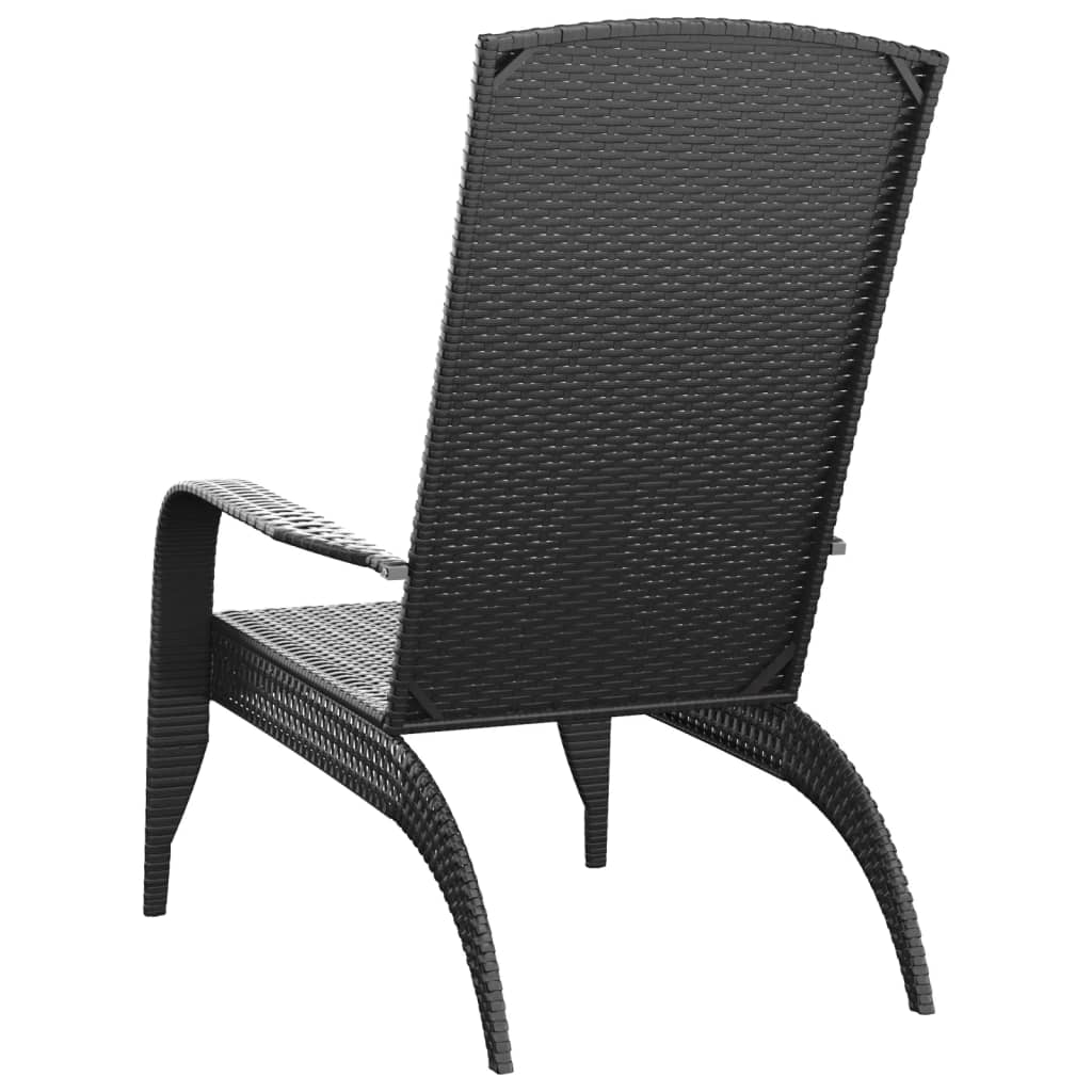 vidaXL Silla de jardín Adirondack ratán sintético negro