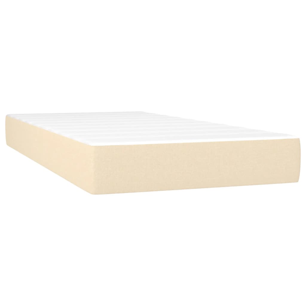 vidaXL Cama box spring con colchón tela color crema 90x190 cm