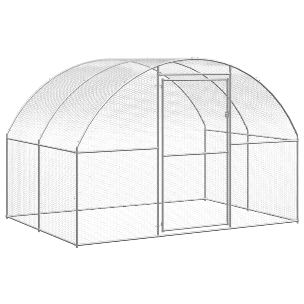 vidaXL Gallinero de exterior de acero galvanizado 3x8x2 m