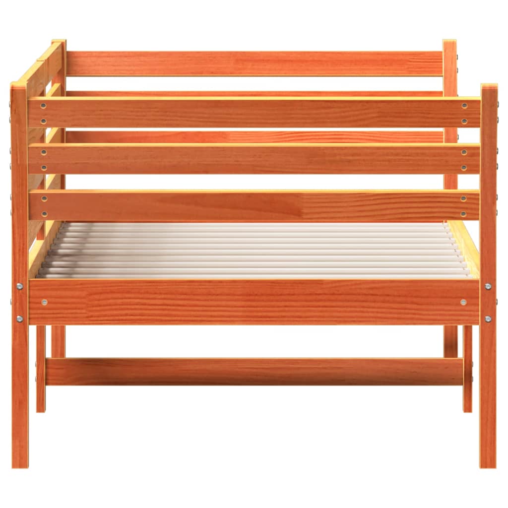 vidaXL Sofá cama sin colchón madera maciza pino marrón cera 80x200 cm