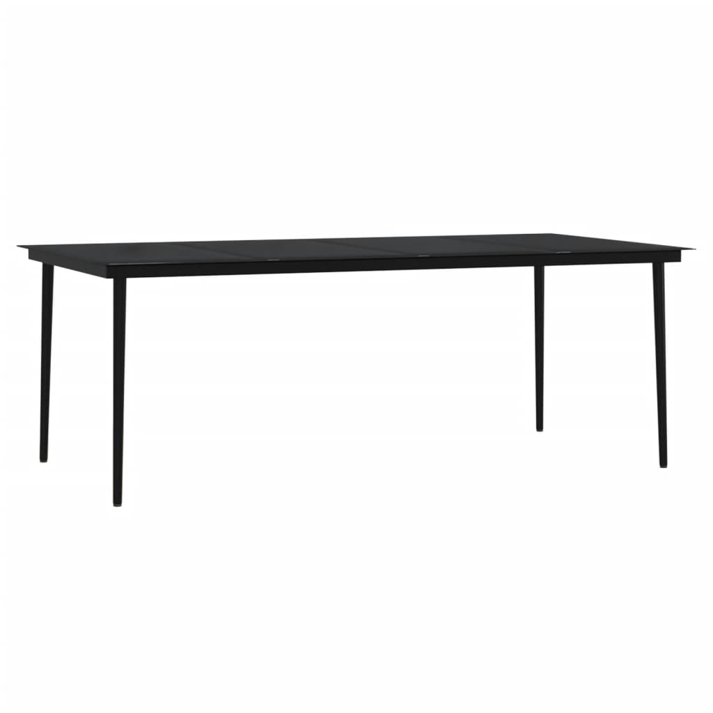 vidaXL Juego de comedor de jardín 7 piezas con cojines negro