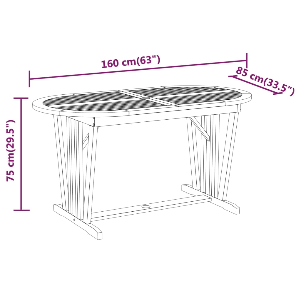 vidaXL Juego de comedor para jardín 7 pzas madera maciza de eucalipto