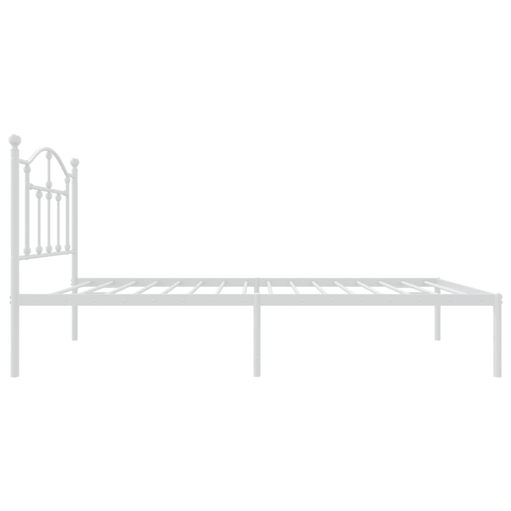 vidaXL Estructura cama sin colchón con cabecero metal blanco 75x190 cm