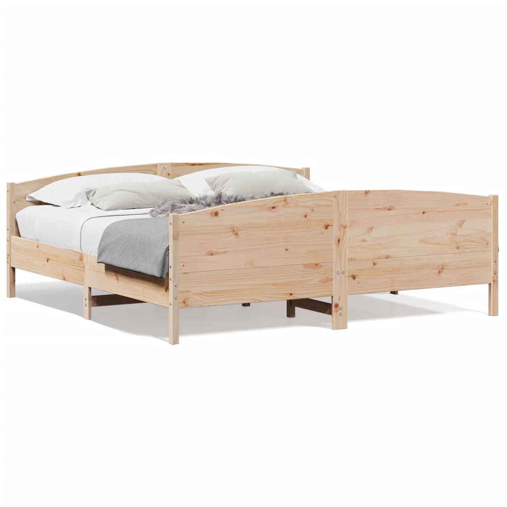 vidaXL Estructura de cama sin colchón madera maciza de pino 200x200 cm