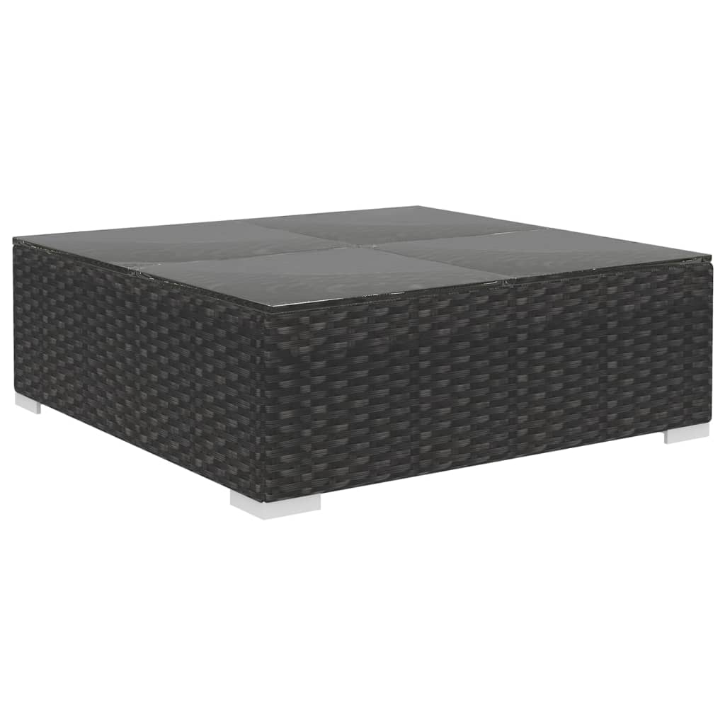 vidaXL Set muebles de jardín 6 piezas y cojines ratán sintético negro