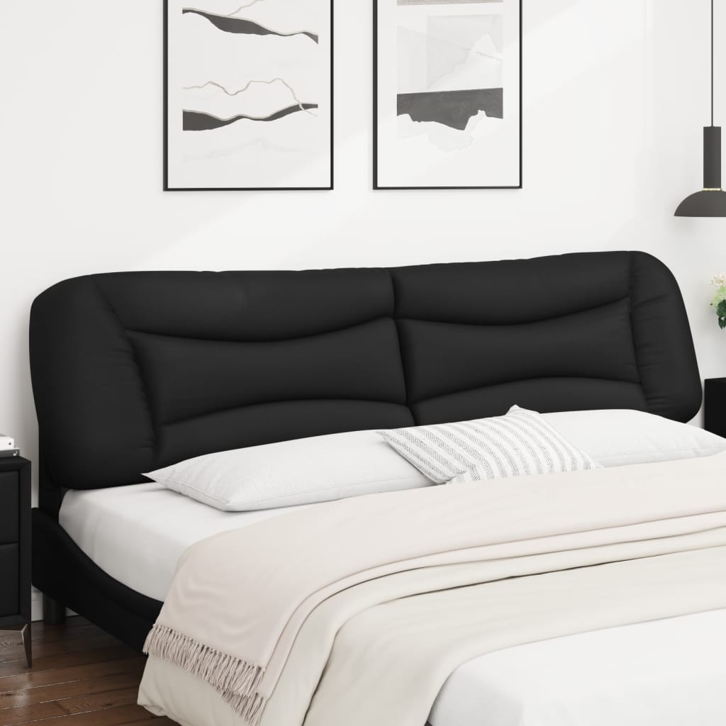 vidaXL Cabecero de cama acolchado cuero sintético negro 200 cm