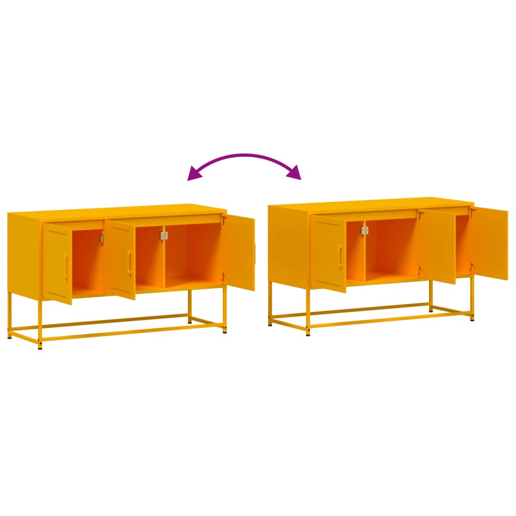 vidaXL Mueble para TV de acero amarillo mostaza 100,5x39x60,5 cm