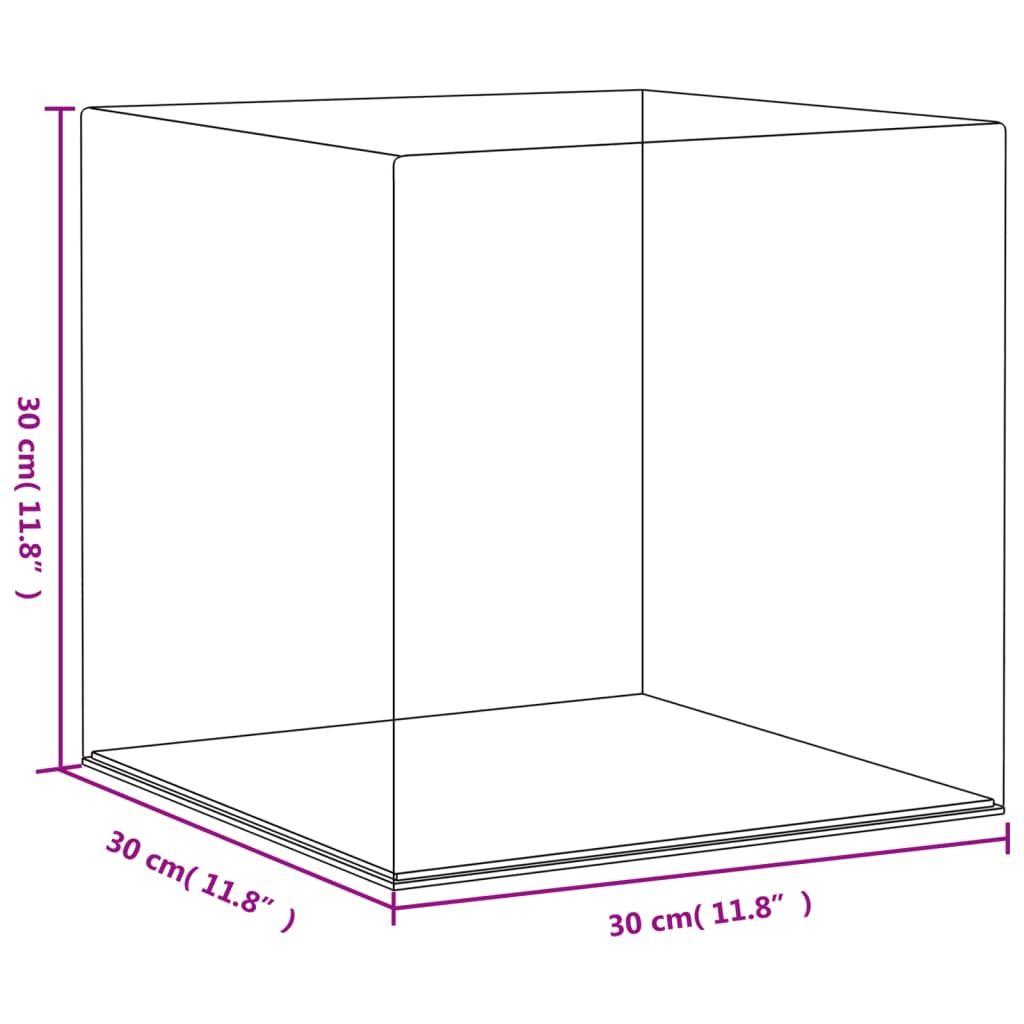 vidaXL Caja de exposición acrílico transparente 30x30x30 cm