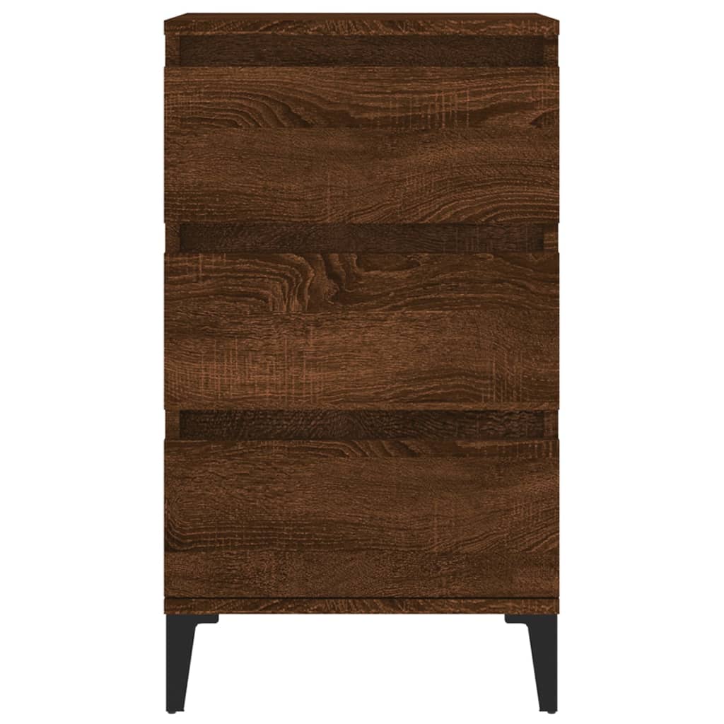 vidaXL Mesita de noche madera contrachapada roble marrón 40x35x70 cm