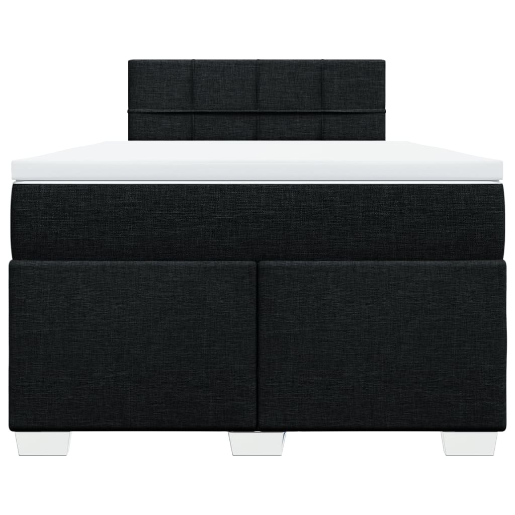 vidaXL Cama box spring con colchón tela negro 120x200 cm