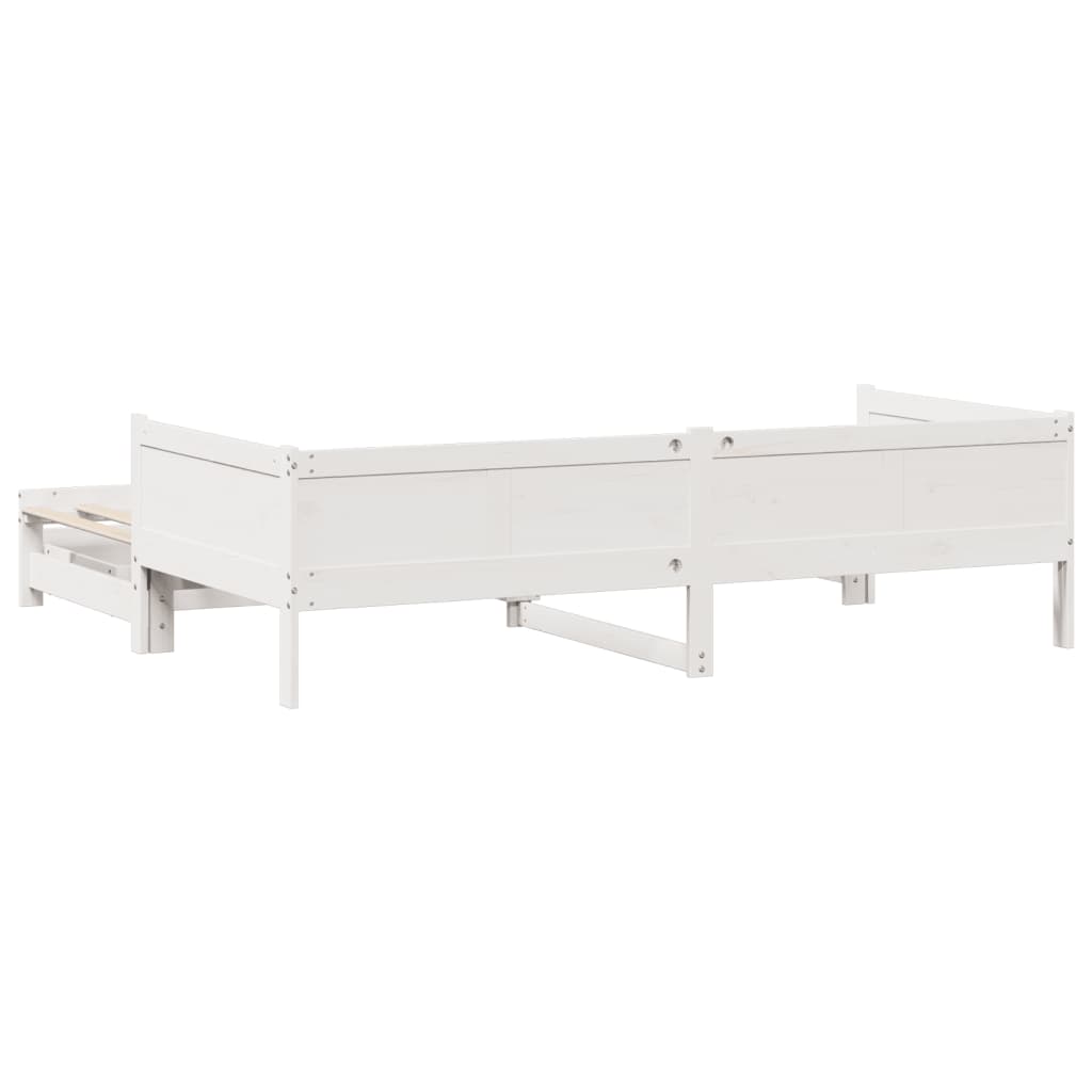 vidaXL Sofá cama nido con cajones madera maciza pino blanca 80x200 cm