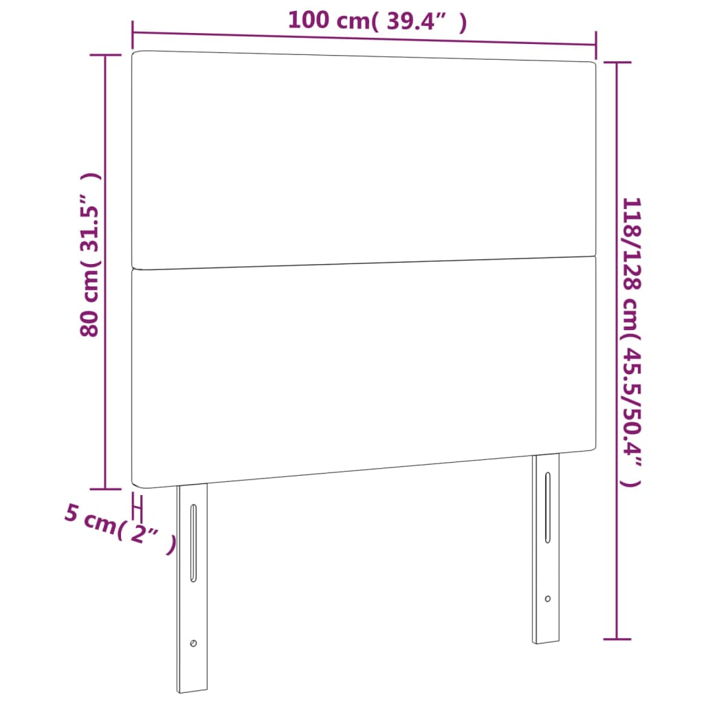 vidaXL Cabecero con luces LED tela azul 100x5x118/128 cm