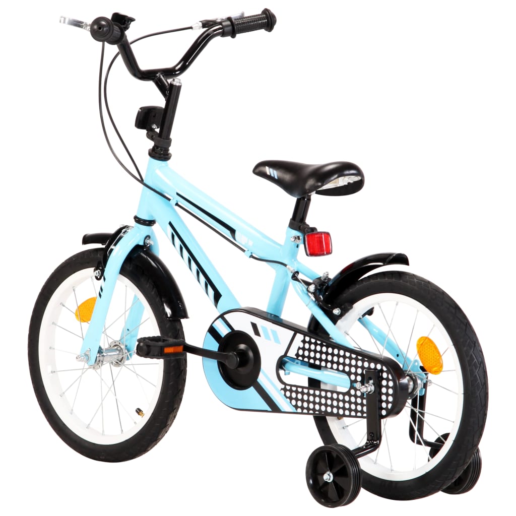 vidaXL Bicicleta para niños 16 pulgadas negro y azul