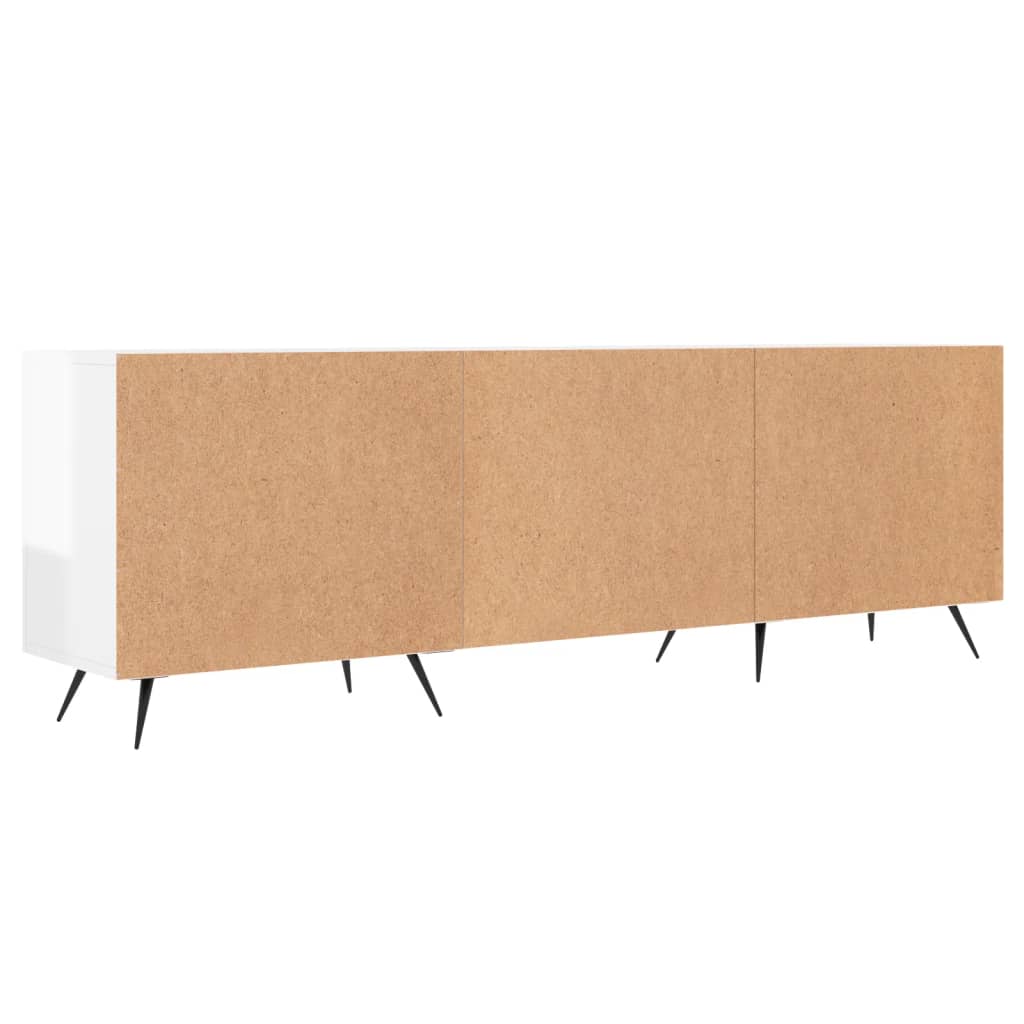 vidaXL Mueble de TV madera de ingeniería blanco brillante 150x30x50 cm