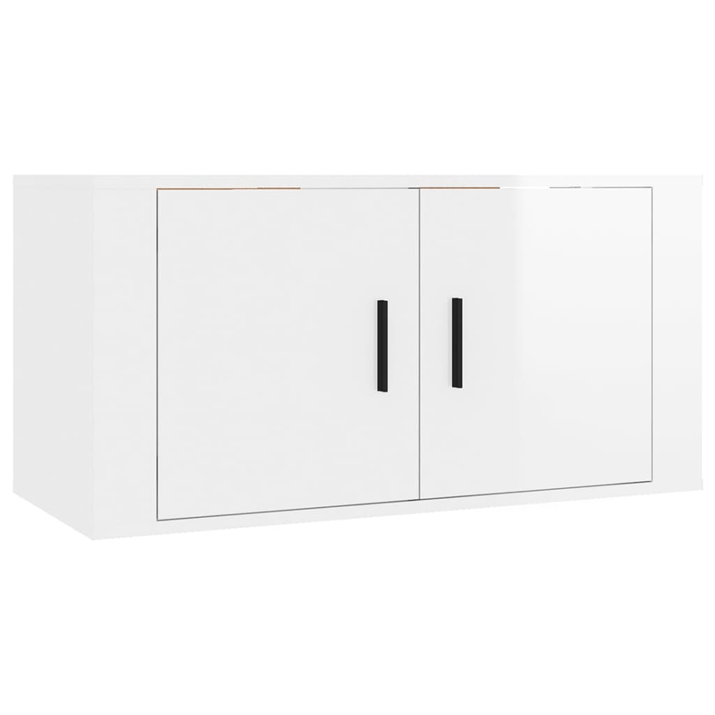 vidaXL Muebles para TV de pared 3 uds blanco brillante 80x34,5x40 cm