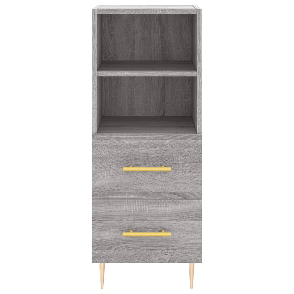 vidaXL Aparador alto madera contrachapada gris Sonoma 34,5x34x180 cm