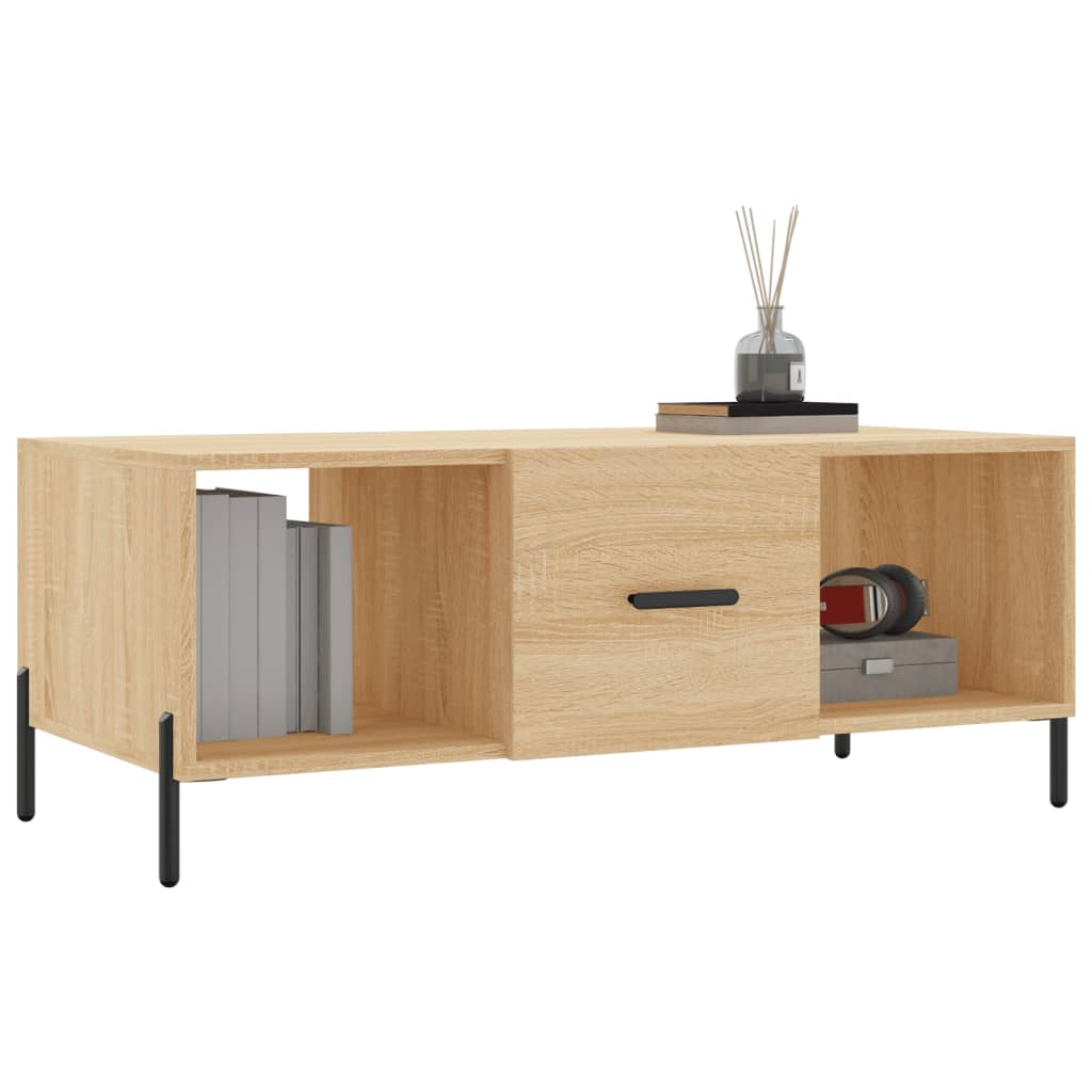 vidaXL Mesa de centro madera contrachapada roble Sonoma 102x50x40 cm