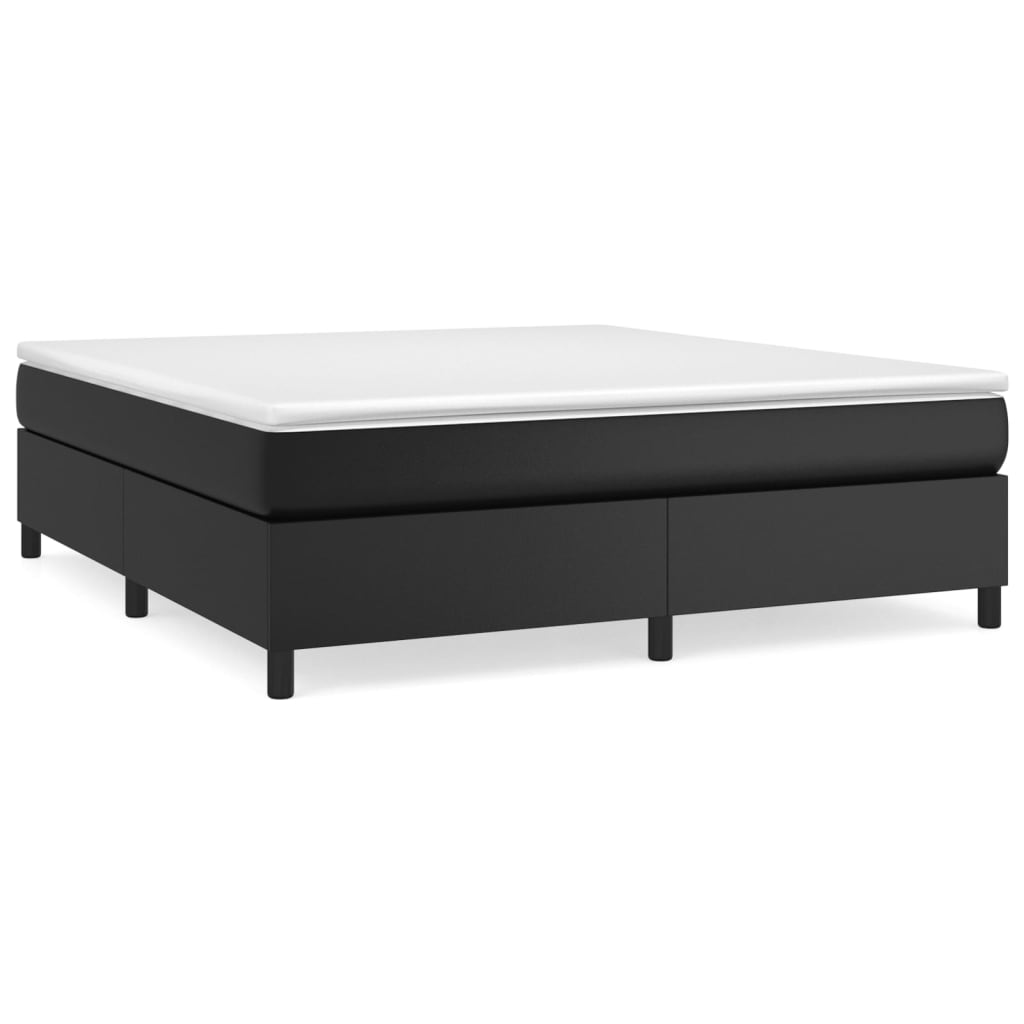 vidaXL Estructura de cama de cuero sintético negro 160x200 cm