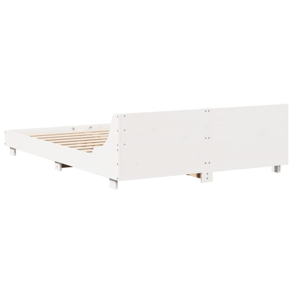 vidaXL Estructura de cama sin colchón madera de pino blanca 150x200 cm