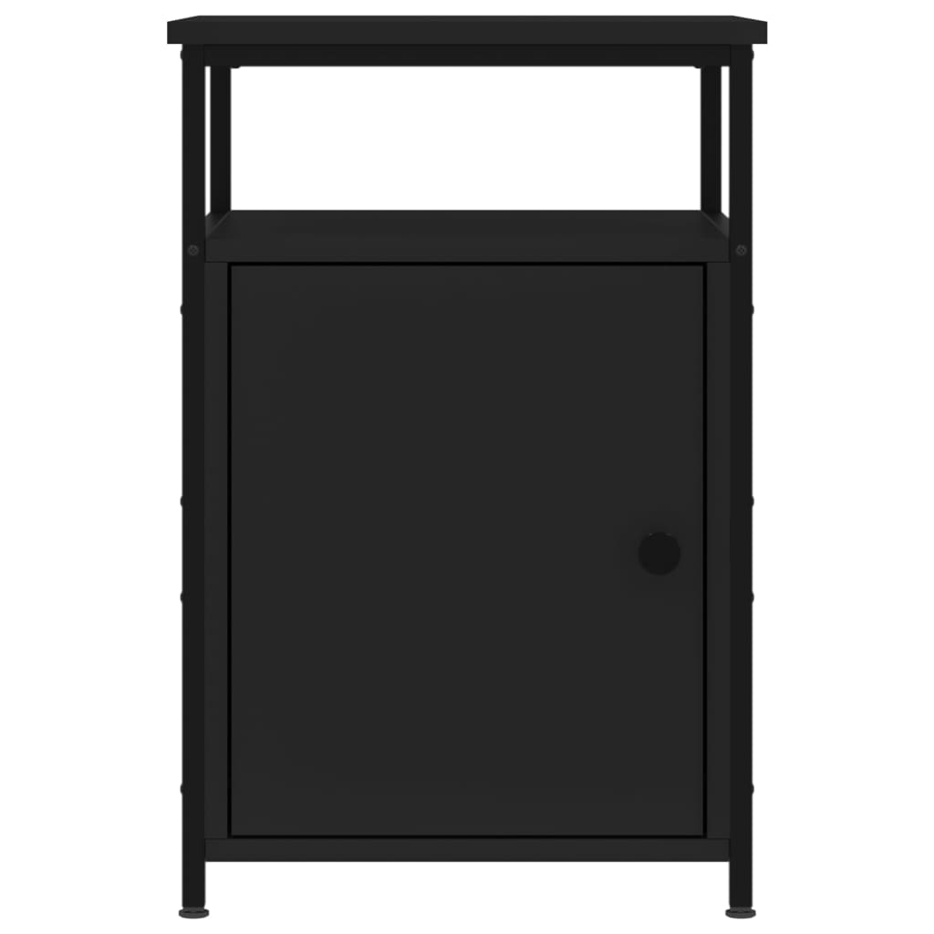 vidaXL Mesitas de noche 2 uds madera contrachapada negro 40x42x60 cm