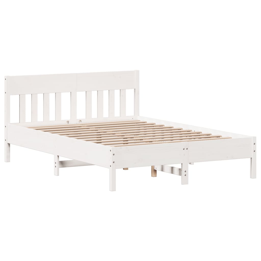 vidaXL Estructura de cama sin colchón madera de pino blanca 140x200 cm