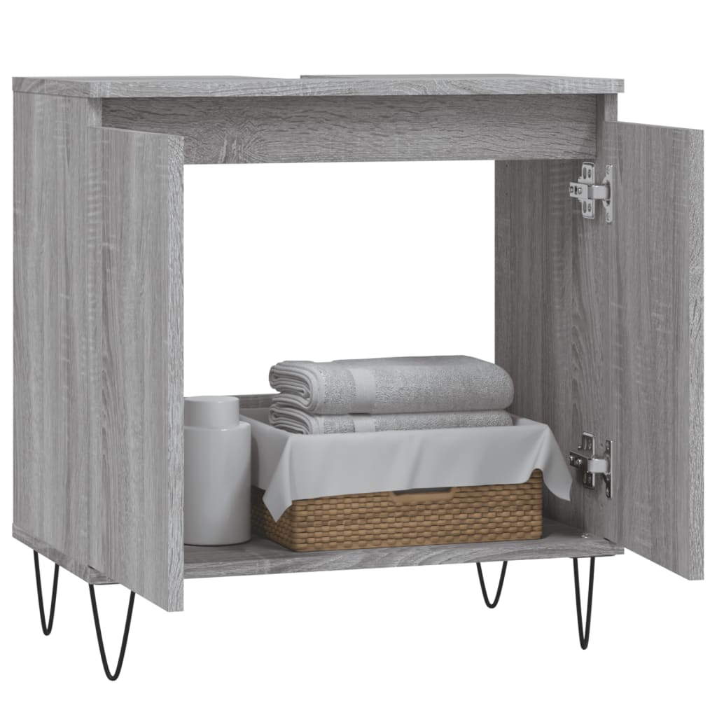 vidaXL Armario de baño madera de ingeniería gris Sonoma 58x33x60 cm