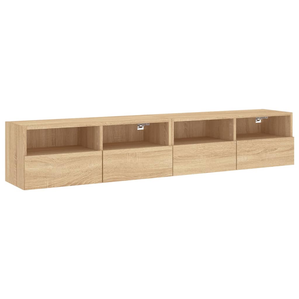 vidaXL Muebles de pared para TV 2 uds madera roble Sonoma 80x30x30 cm