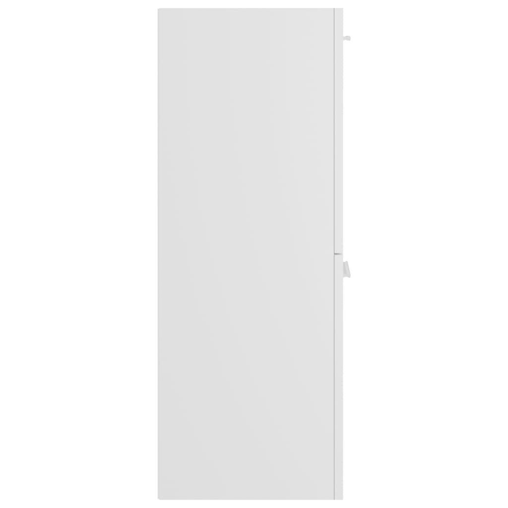 vidaXL Armario de baño madera contrachapada blanco brillo 30x30x80 cm