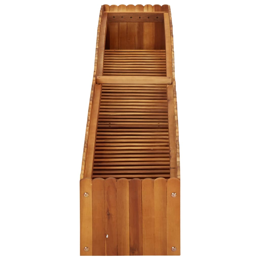vidaXL Arriate elevado de madera maciza de acacia 200x30x25 cm