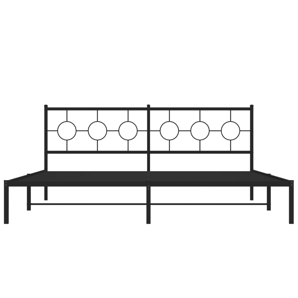 vidaXL Estructura cama sin colchón con cabecero metal negro 193x203 cm