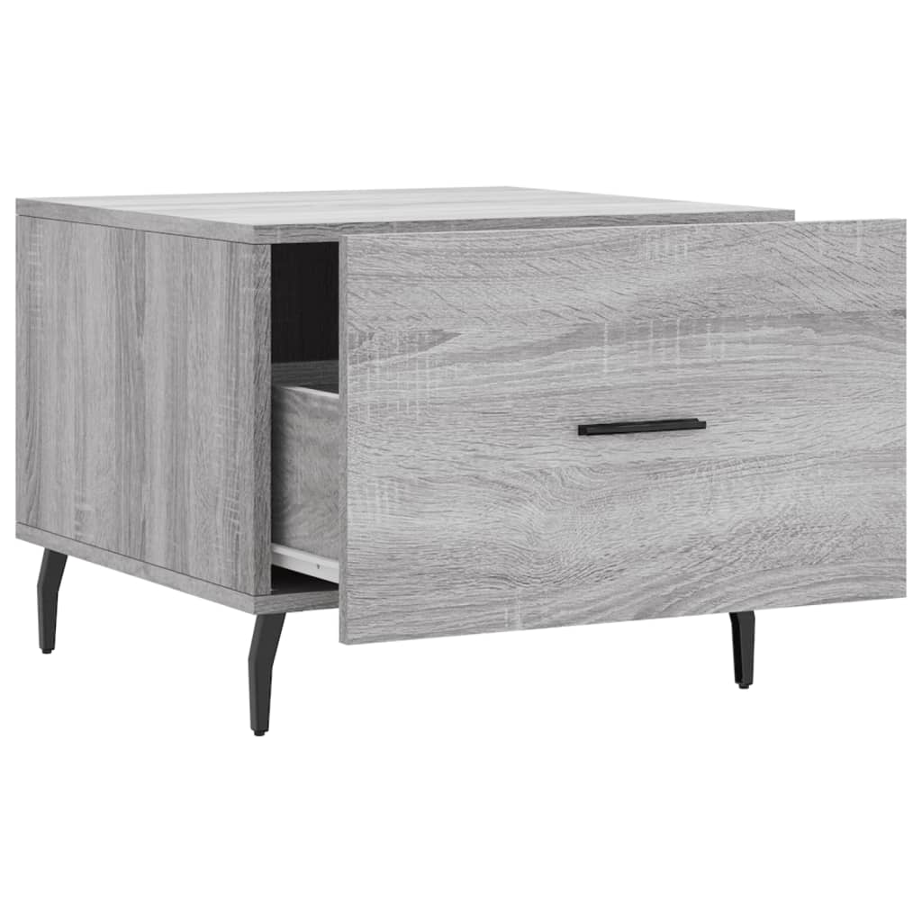 vidaXL Mesa de centro madera contrachapada gris Sonoma 50x50x40 cm