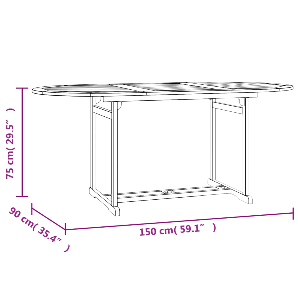 vidaXL Juego de comedor para jardín 5 piezas madera maciza de teca