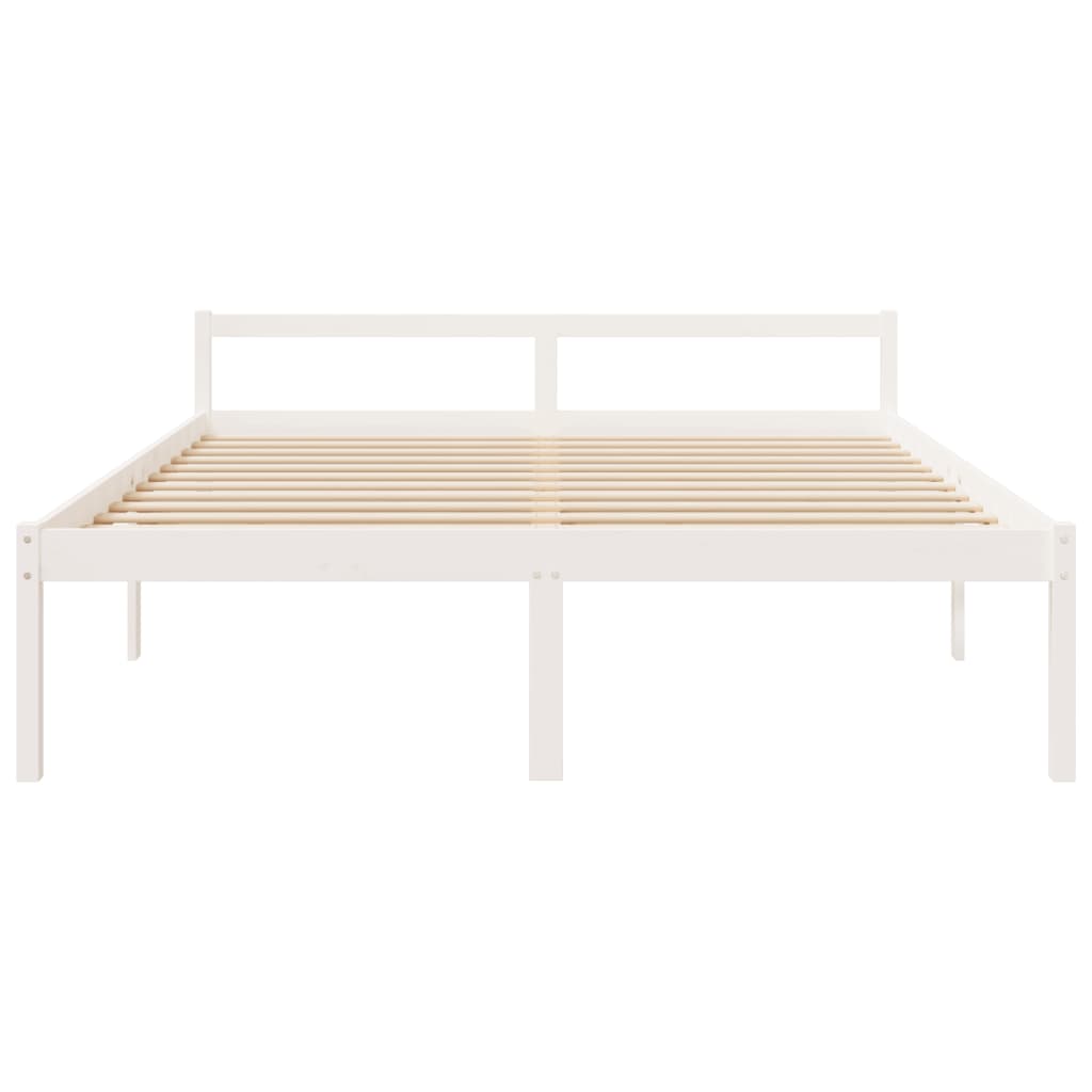 vidaXL Cama para personas mayores madera maciza pino blanca 180x200 cm