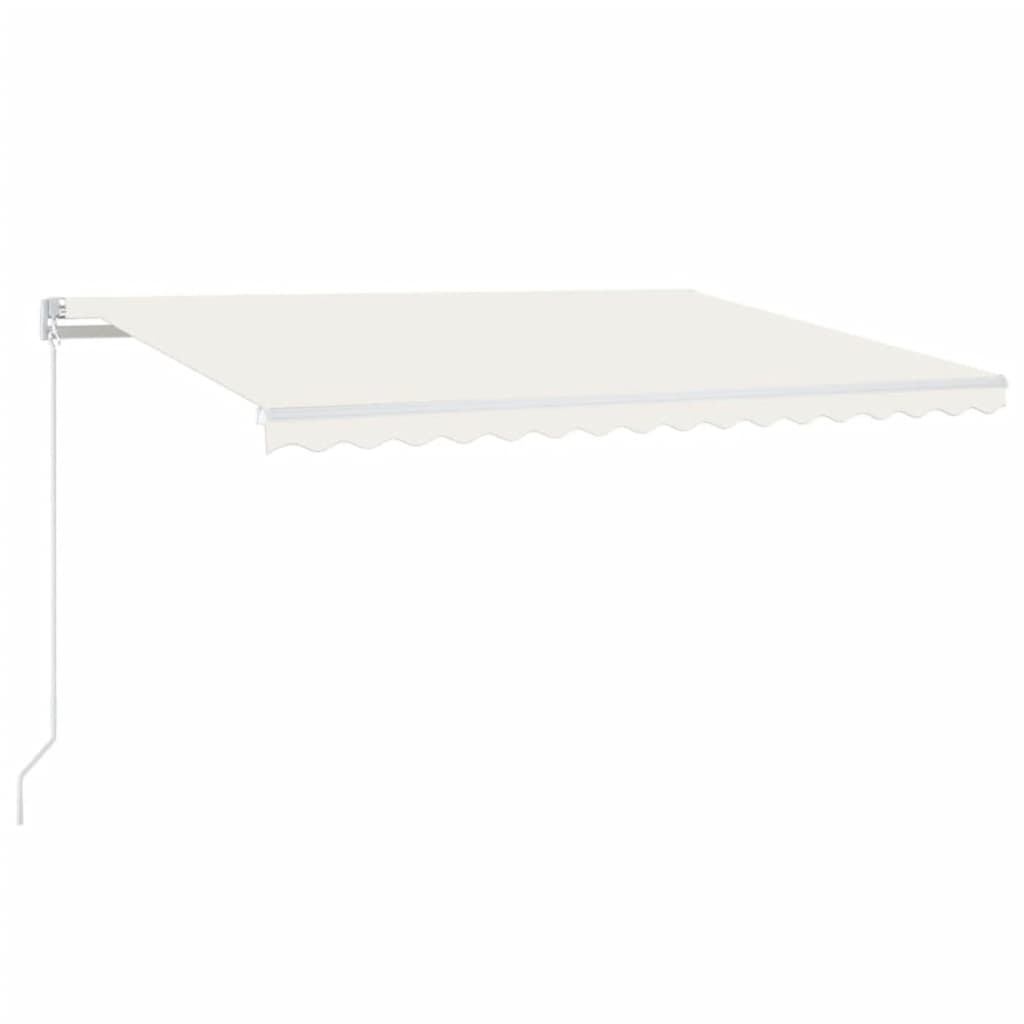 vidaXL Toldo automático con LED y sensor de viento crema 450x300 cm