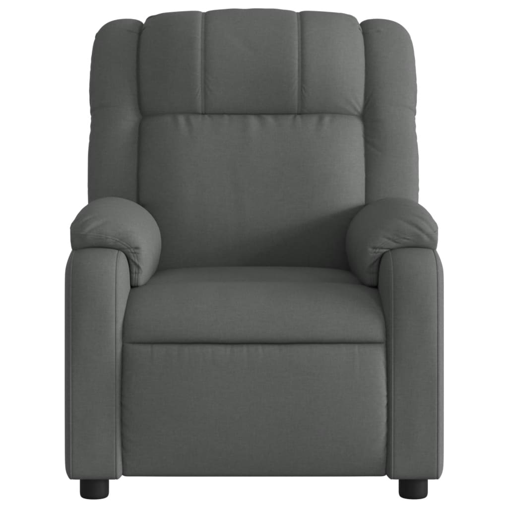 vidaXL Sillón reclinable de masaje eléctrico tela gris oscuro