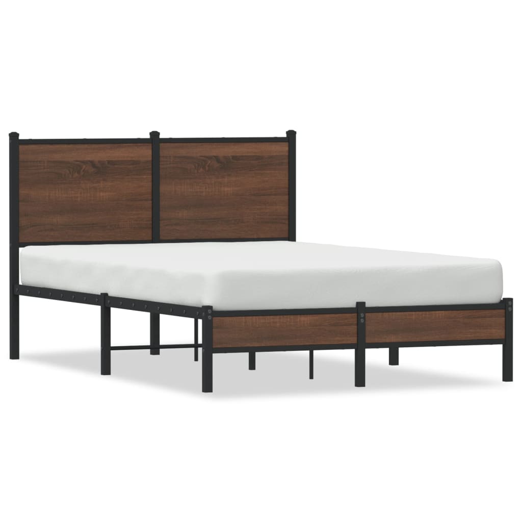 vidaXL Estructura de cama sin colchón metal marrón roble 120x190 cm