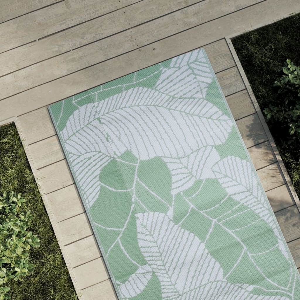 vidaXL Alfombra de exterior PP verde 80x250 cm