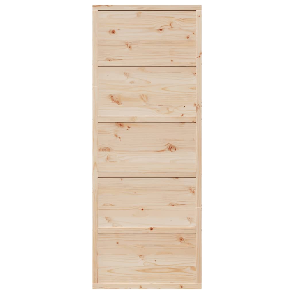 vidaXL Puerta de granero madera maciza de pino 80x208 cm