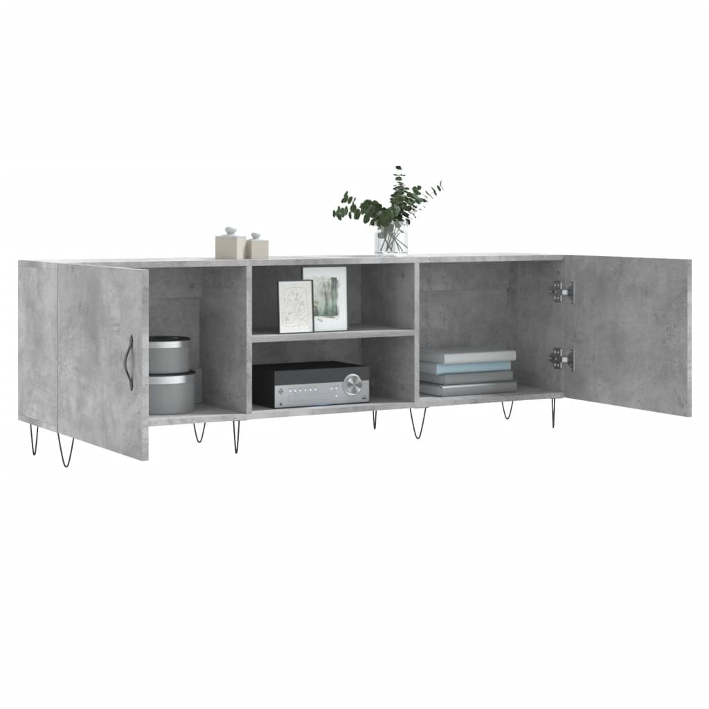 vidaXL Mueble de TV madera de ingeniería gris hormigón 150x30x50 cm