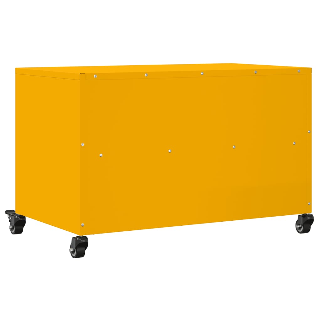 vidaXL Mueble de TV acero amarillo mostaza 68x39x43,5 cm