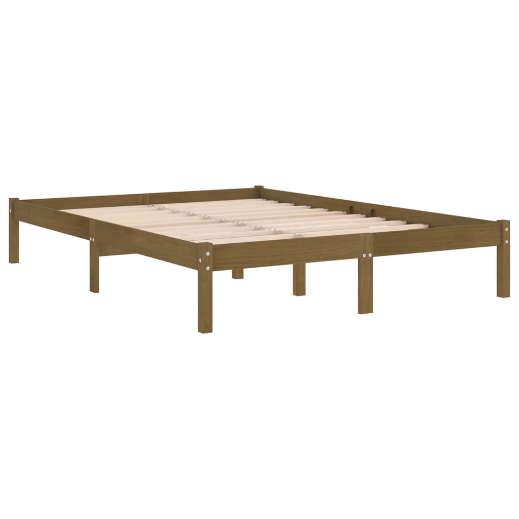 vidaXL Estructura de cama madera maciza de pino marrón miel 140x200 cm